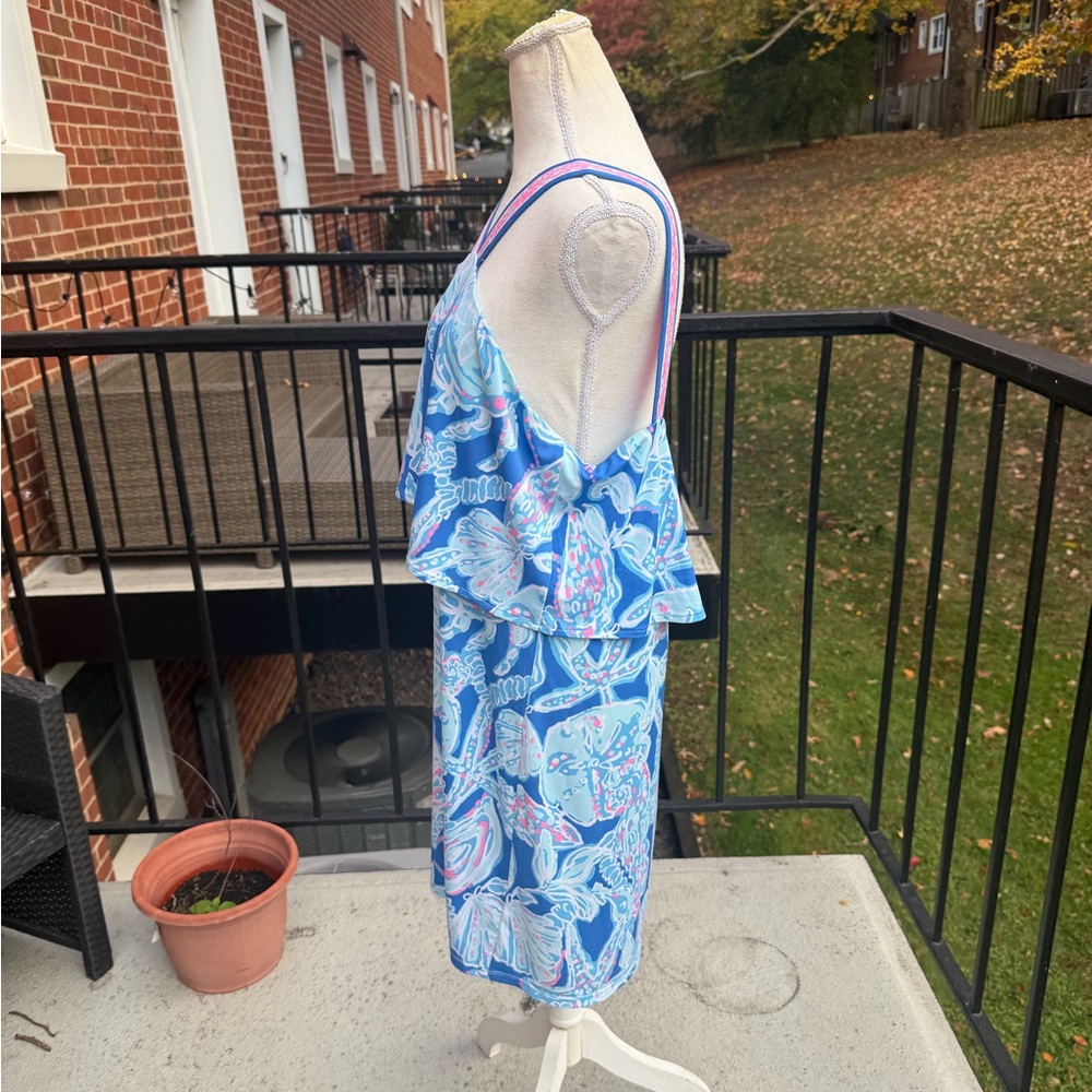 Lilly Pulitzer Bay Blue Into The Deep Engineered Shay Dress Size XL Resortwear - Picture 5 of 10